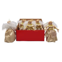 ANGEL ORN. 7″ CHAMPAGNE/GOLD 9PC/DISPLAY BOX