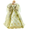 ANGEL TREE TOP 17″ GOLD/IVORY W/LED LIGHT