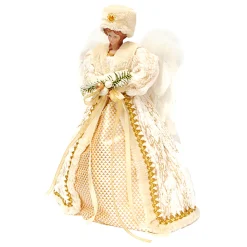 ANGEL TREE TOP 16″ IVORY & GOLD DLX W/ HAT