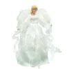 ANGEL TREE TOP 16″ SILVER/WHITE W/ LED LIGHTS