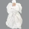 ANGEL TREE TOP 16″ WHITE FAUX FUR W/ LACE W/ HAT