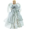ANGEL TREE TOP 17″ WHITE W/GOLD & SILVER SEQUIN