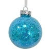 BALL BLUE 100MM CLEAR W/ INSIDE GLITTER