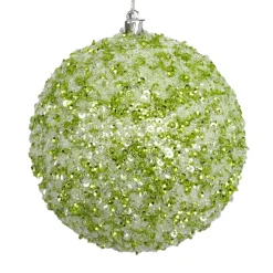 BALL CLEAR BEAD & SEQUIN 100MM MINT GREEN/ WHITE
