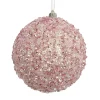 BALL CLEAR BEAD & SEQUIN 100MM PINK/ WHITE