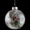 BALL CLEAR 100MM CLEAR W/ GRNS & BERRIES