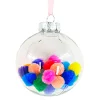 BALL CLEAR 80MM W/ MULTI POM POMS