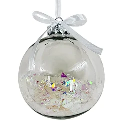 BALL CLEAR 100MM W/ WHITE IRR FLAKES