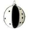 BALL DECOR BLACK/WHITE 120MM4.5″ DOTTED/BEADED