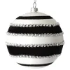BALL DECOR BLACK/WHITE 100MM BEADED SWIRL