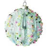 BALL DECOR BLUE 80MM MELLON W/ MULTI CANDY SPRINKLE