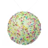 BALL DECOR CANDY GREEN 100MM W/ MULTI SPRINKLES