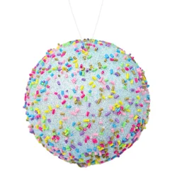 BALL DECOR CANDY LT BLUE 100MM W/ MULTI SPRINKLES