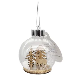 BALL DECOR CLEAR 3″ DEER SCENE