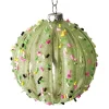 BALL DECOR GREEN 80MM MELLON W/ MULTI CANDY SPRINKLE