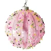 BALL DECOR PINK 80MM MELLON W/ MULTI CANDY SPRINKLE