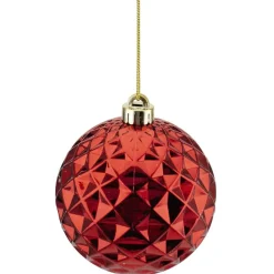 BALL DIAMOND CUT 120MM SHINY RED