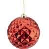 BALL DIAMOND CUT 150MM SHINY RED