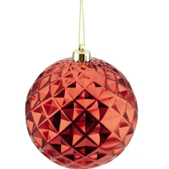 BALL DIAMOND CUT 150MM SHINY RED