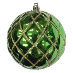 BALL DIAMOND PT. 100MM SHINY GREEN W/ GOLD GLTR.