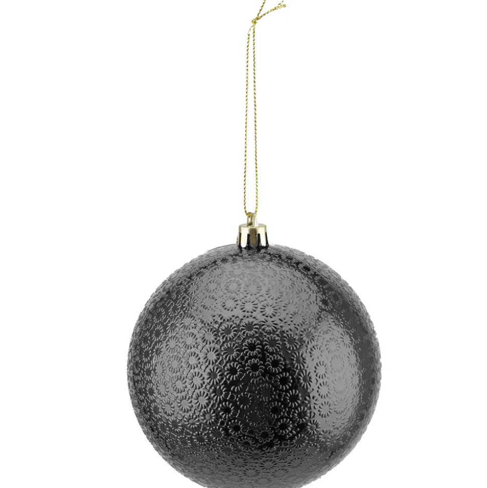 BALL EMBOSSED 100MM SHINY BLACK