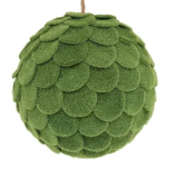 BALL FABRIC FELT SCALLOP 6″ GREEN