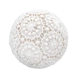BALL FABRIC LACE 4.5″ IVORY W/ GLITTER