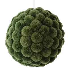 BALL FABRIC POM POMS 6″ GREEN