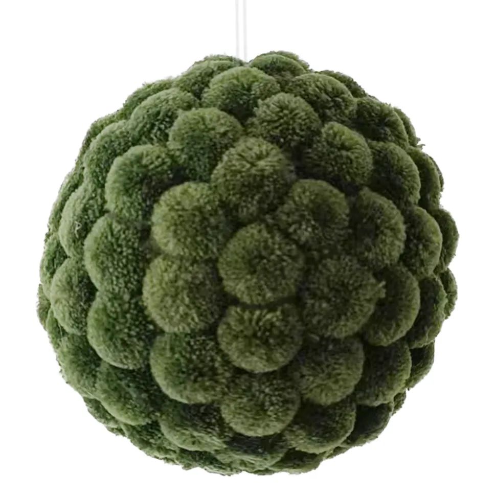 BALL FABRIC POM POMS 6″ GREEN