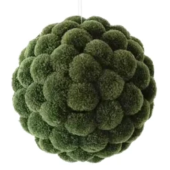 BALL FABRIC POM POMS 5″ GREEN