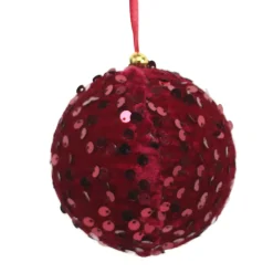 BALL FABRIC SEQUIN 3″ BURGUNDY