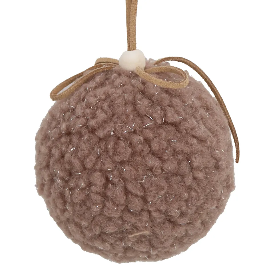 BALL FABRIC WOOL 3″ BROWN/NATURAL