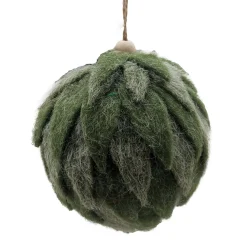 BALL FELT GREEN 5″ FROSTED LOOKED