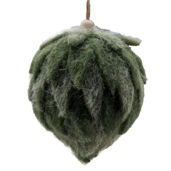 BALL FELT GREEN 4″ FROSTED LOOKED