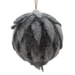 BALL FELT GREY 4″ FROSTED LOOKED