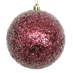 BALL FROSTED BEAD & GLITTER 100MM BOYSENBERRY