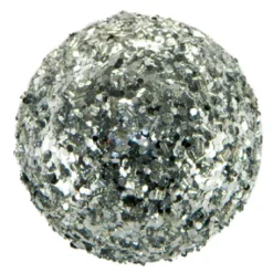 BALL GLITTER & BEAD 105MM SILVER