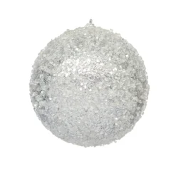 BALL GLITTER & ICE 150MM SILVER