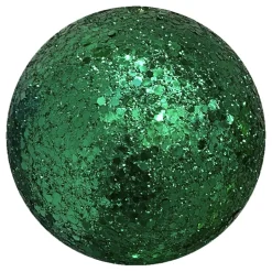 BALL GLITTER 100MM FOREST GREEN
