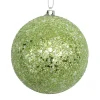 BALL GLITTER 100MM SAGE GREEN