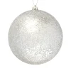BALL GLITTER 120MM SILVER
