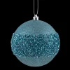 BALL GLITTER W/BEAD BAND 100MM BLUE TEAL