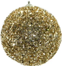 BALL GLITTER-3D 105MM CHAMPAGNE