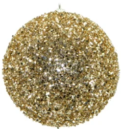 BALL GLITTER-3D 125MM CHAMPAGNE