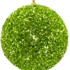 BALL GLITTER-3D 105MM GREEN CHARTREUSE