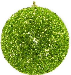 BALL GLITTER-3D 105MM GREEN CHARTREUSE