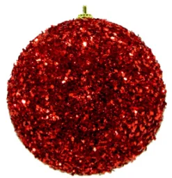 BALL GLITTER-3D 105MM RED