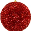 BALL GLITTER-3D 125MM RED
