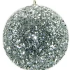 BALL GLITTER-3D 105MM SILVER