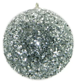 BALL GLITTER-3D 105MM SILVER